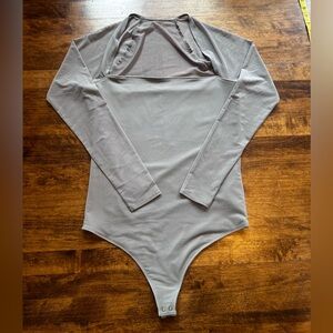Taupe Long-sleeve body suit